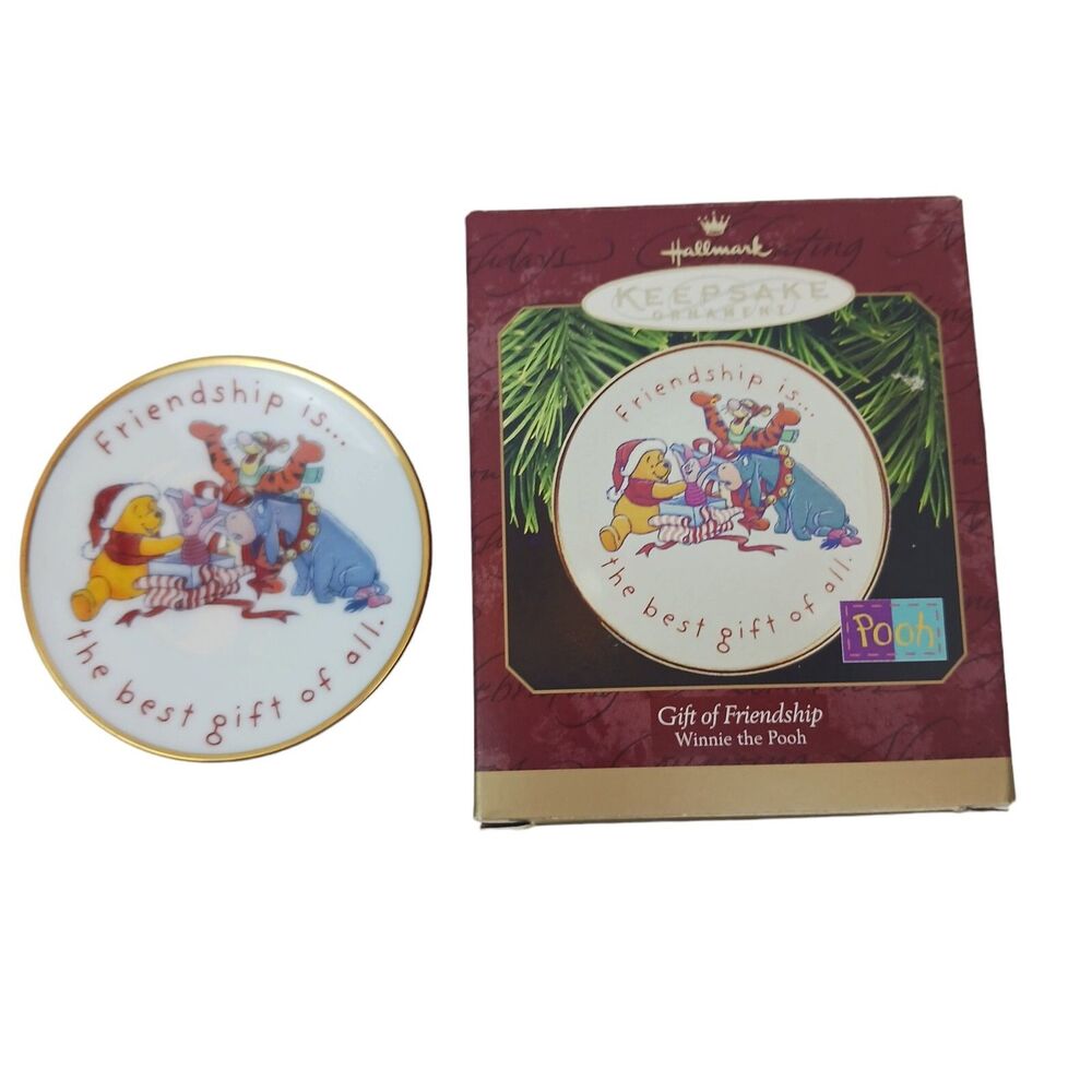 Hallmark Keepsake Ornament Gift of Friendship Winnie the Pooh 1997 Box Stand